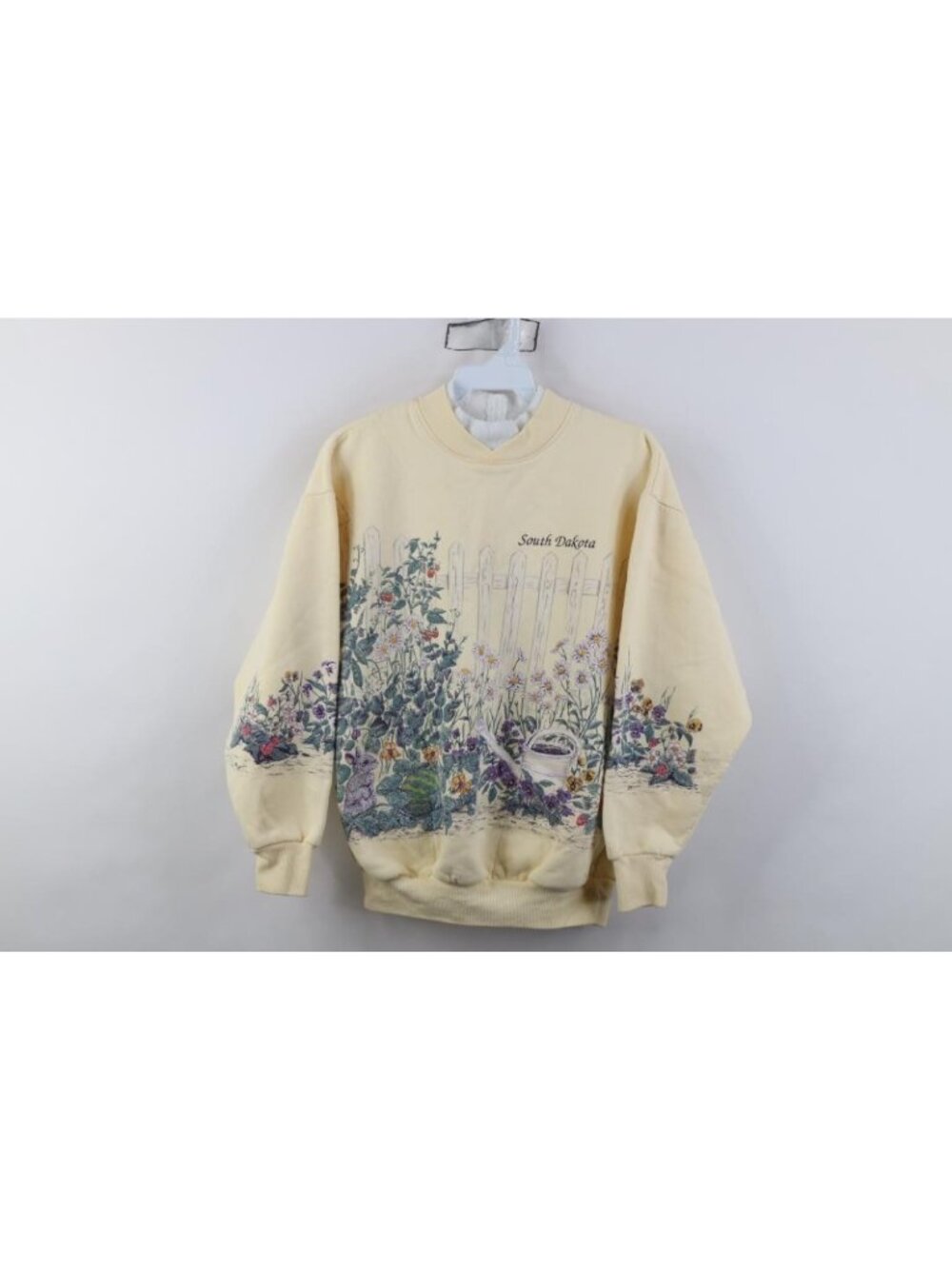 Vtg 90s Art Unlimited Womens Small Nature Flower All Over Print Sweatshirt USA